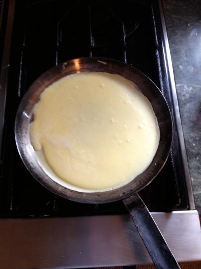 Cooking the crepe