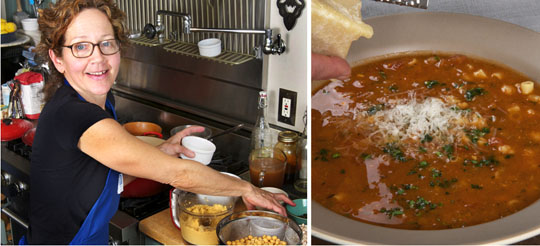 Regina Turner Simmons and her weekday minestrone/photo by sister Donna.