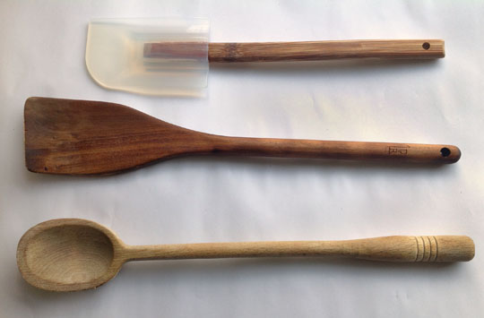 Battle of the spoon, paddle, and spatula.