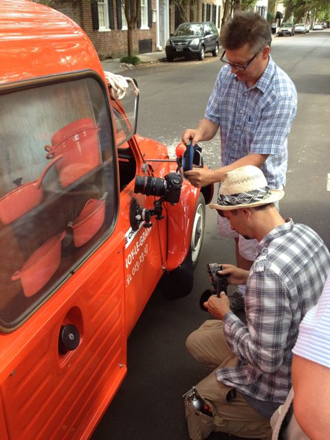 Crew prepping a shot.