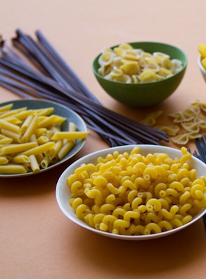 Oodles and oodles of boxed pasta. Photo by Stephanie