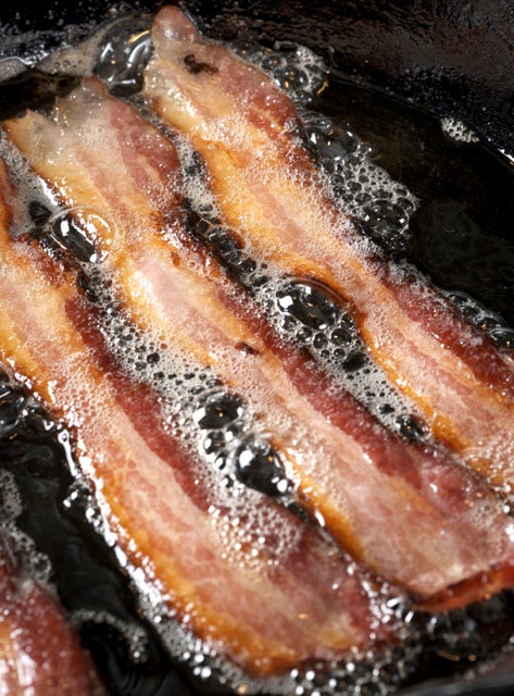 Sizzling hot bacon. Photo by Donna Turner Ruhlman.