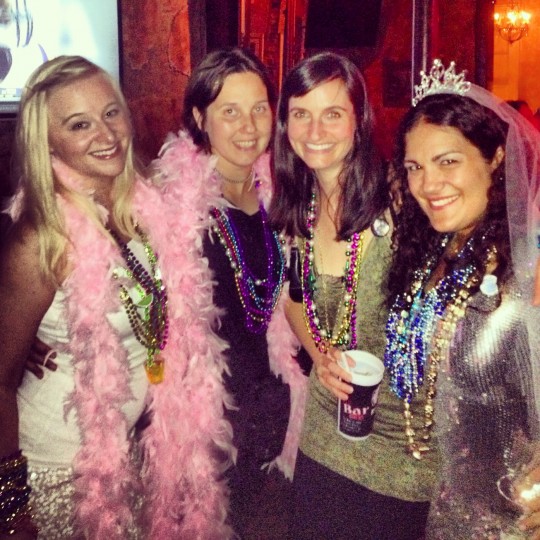 The girls: Lisa, Emilia, Kim, and Jennifer (The bride to be). 