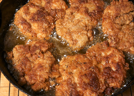 Pan fried chicken thighs. Photo by Donna Turner Ruhlman.